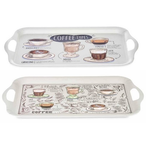 BANDEJA MELAMINA KINVARA COFFEE 42X30CM SURTIDAS